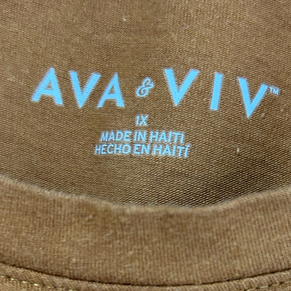 Ava & Viv Pre-Loved Rust / Burnt Orange Top 1X / Women’s Plus Tee - Picture 2 of 3